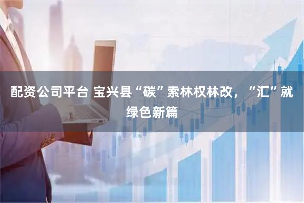 配资公司平台 宝兴县“碳”索林权林改，“汇”就绿色新篇